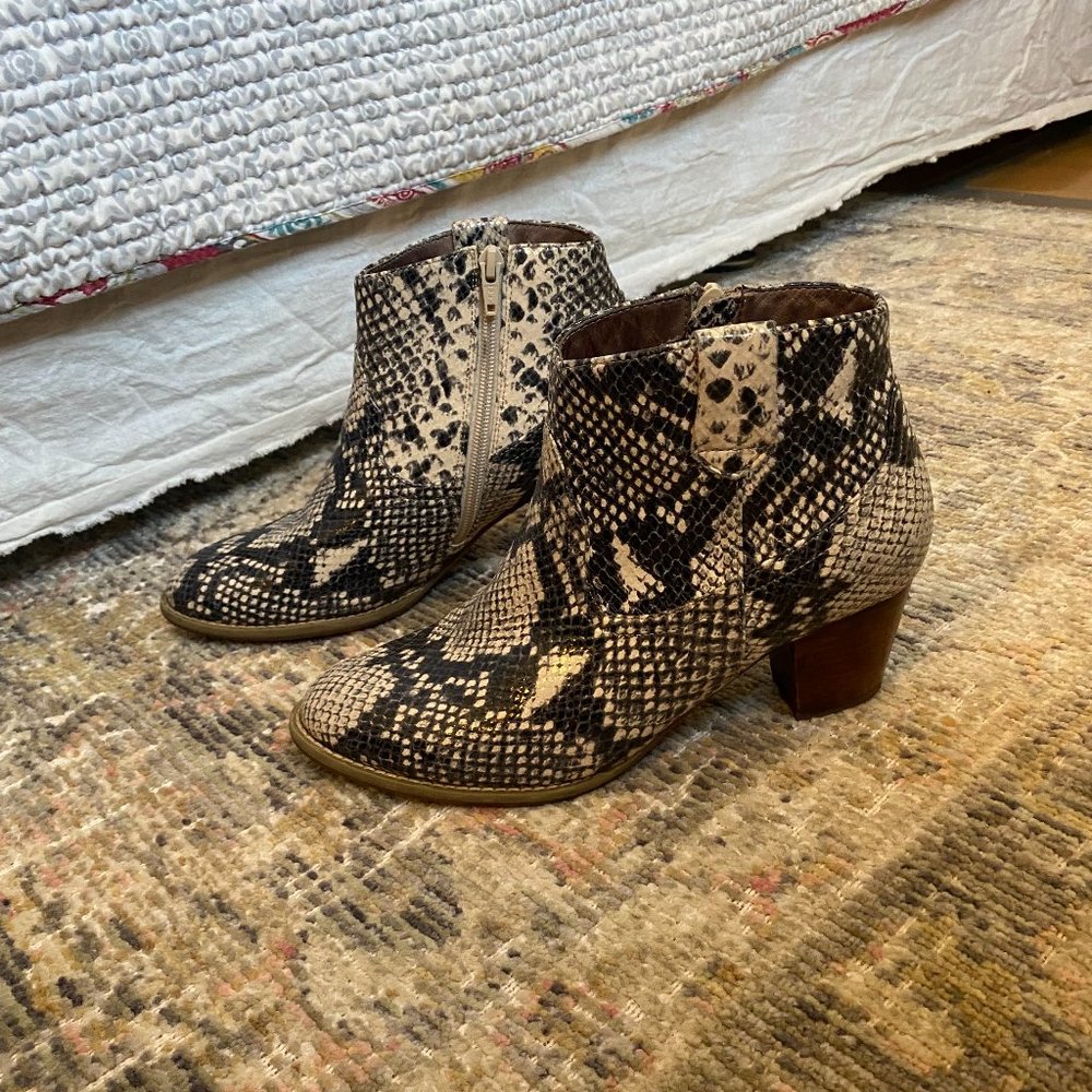 Vionic Snakeskin Heeled Boots